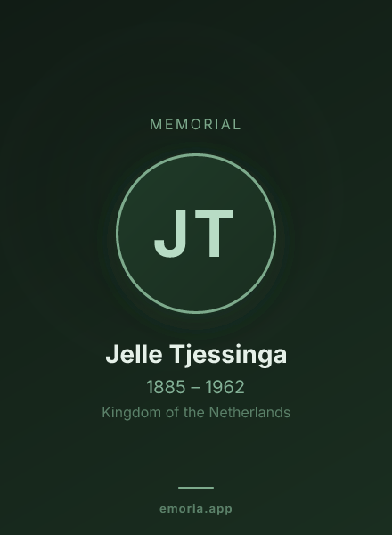 Memorial portrait of Jelle Tjessinga