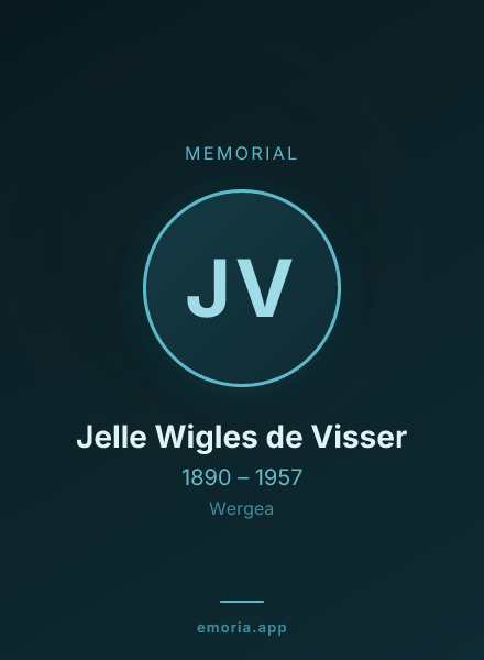 Memorial portrait of Jelle Wigles de Visser