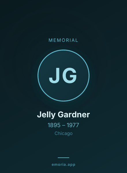 Memorial portrait of Jelly Gardner