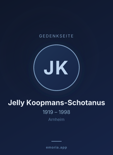 Gedenkportrait von Jelly Koopmans-Schotanus