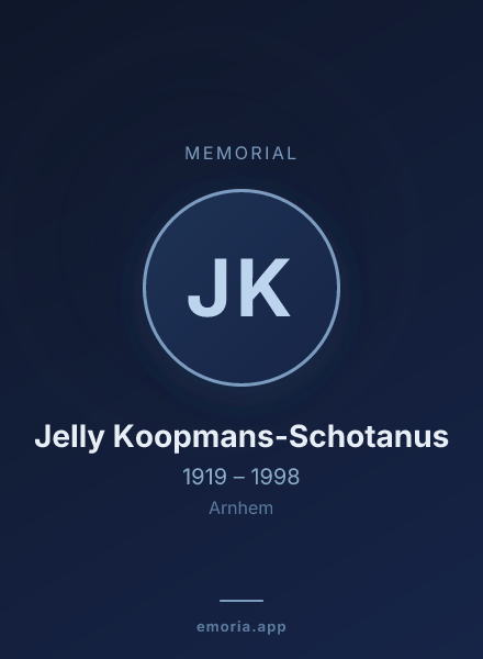 Memorial portrait of Jelly Koopmans-Schotanus