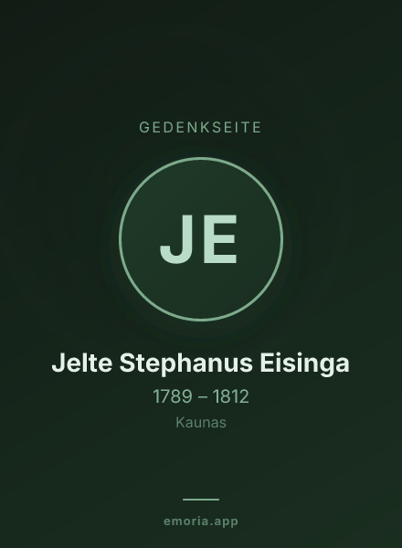 Gedenkportrait von Jelte Stephanus Eisinga