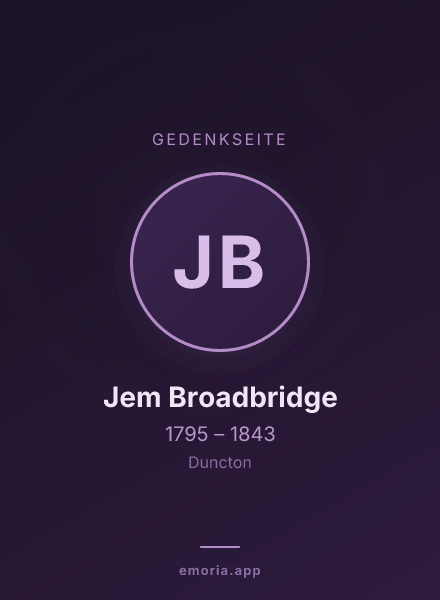 Gedenkportrait von Jem Broadbridge