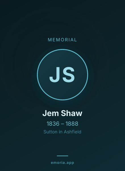 Memorial portrait of Jem Shaw