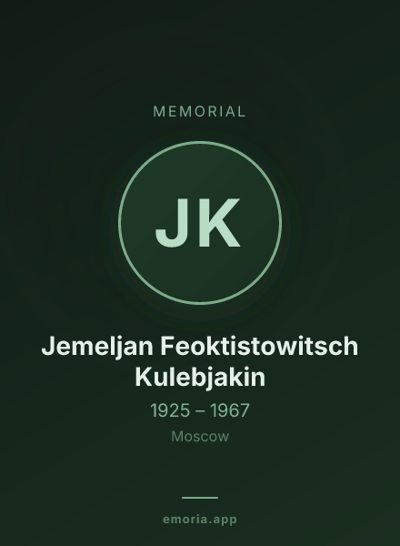 Memorial portrait of Jemeljan Feoktistowitsch Kulebjakin