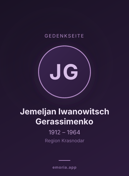 Gedenkportrait von Jemeljan Iwanowitsch Gerassimenko