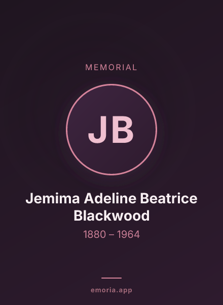 Memorial portrait of Jemima Adeline Beatrice Blackwood