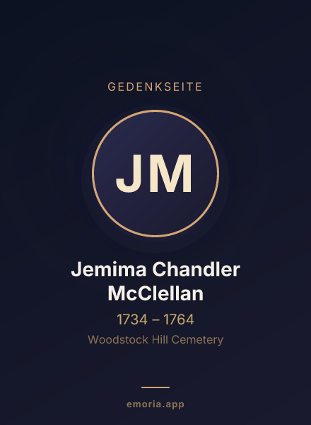 Gedenkportrait von Jemima Chandler McClellan