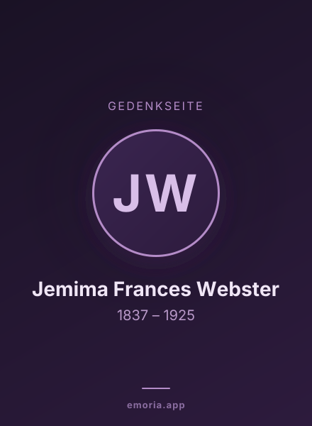Gedenkportrait von Jemima Frances Webster
