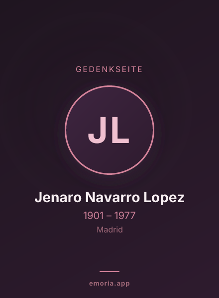 Gedenkportrait von Jenaro Navarro Lopez