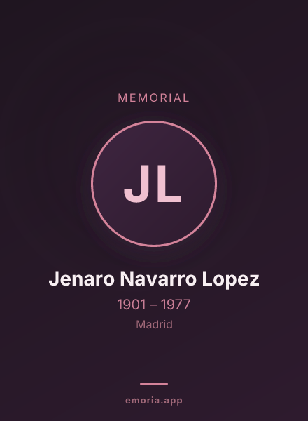 Memorial portrait of Jenaro Navarro Lopez