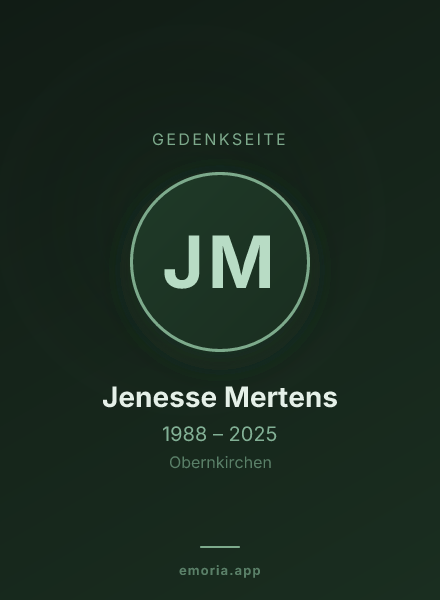 Gedenkportrait von Jenesse Mertens