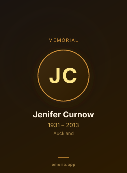 Memorial portrait of Jenifer Curnow