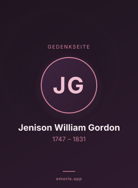 Gedenkportrait von Jenison William Gordon