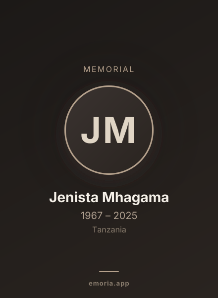 Memorial portrait of Jenista Mhagama
