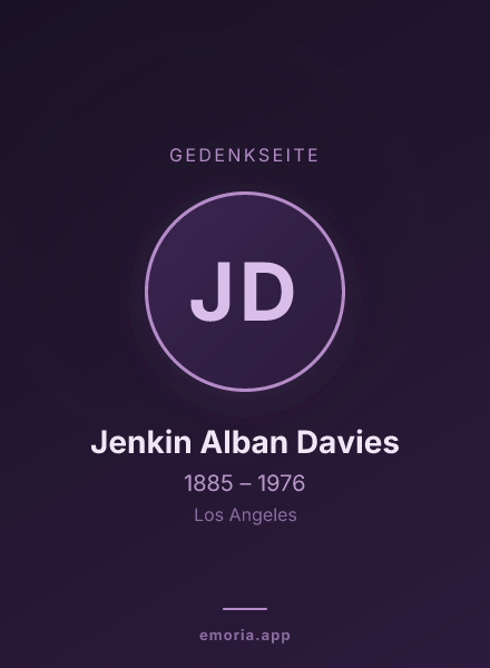 Gedenkportrait von Jenkin Alban Davies