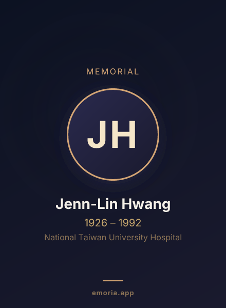 Memorial portrait of Jenn-Lin Hwang