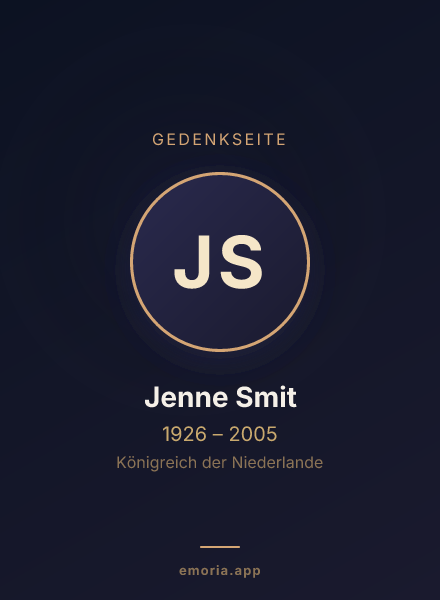 Gedenkportrait von Jenne Smit
