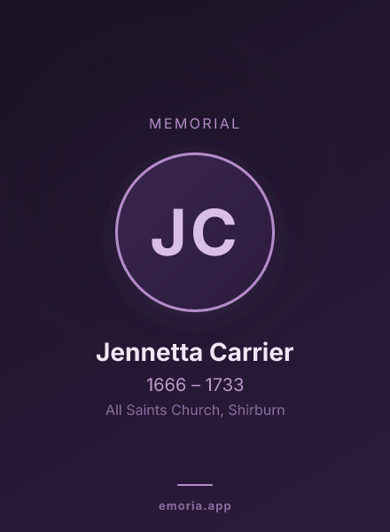 Memorial portrait of Jennetta Carrier