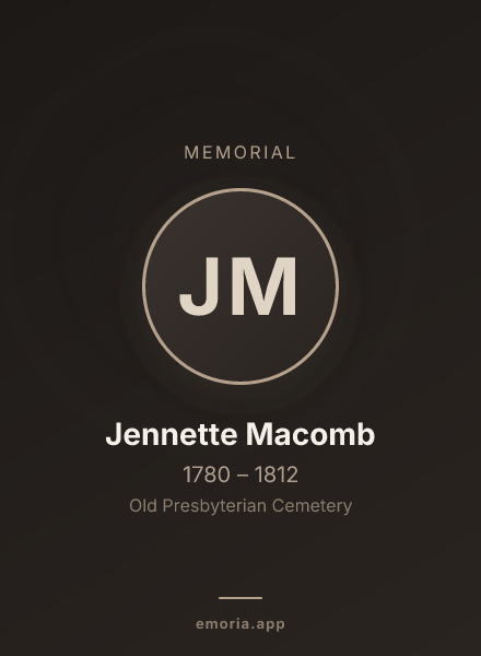 Memorial portrait of Jennette Macomb