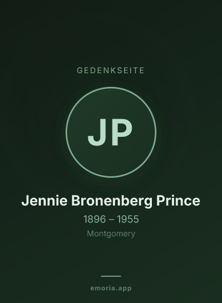 Gedenkportrait von Jennie Bronenberg Prince