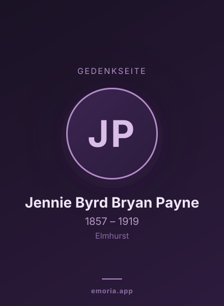 Gedenkportrait von Jennie Byrd Bryan Payne