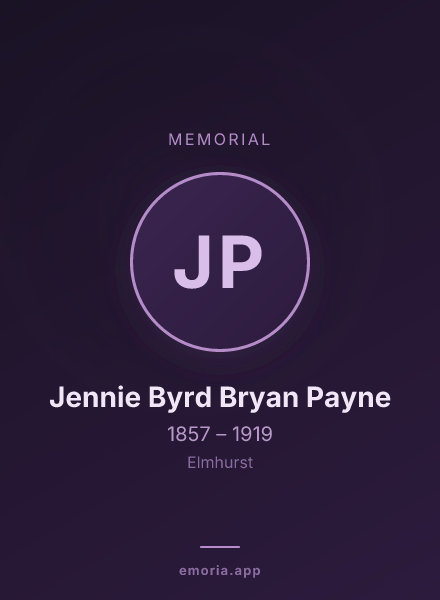Memorial portrait of Jennie Byrd Bryan Payne