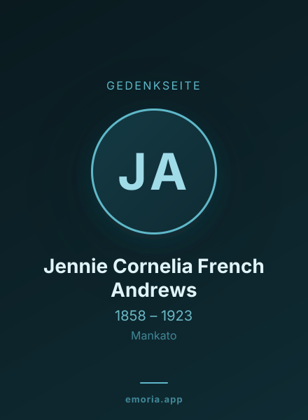 Gedenkportrait von Jennie Cornelia French Andrews