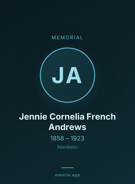 Memorial portrait of Jennie Cornelia French Andrews