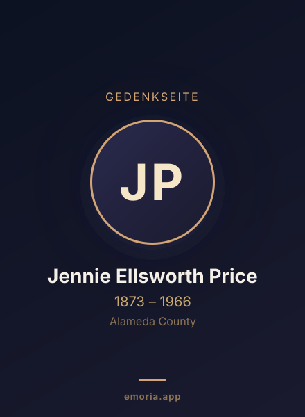 Gedenkportrait von Jennie Ellsworth Price
