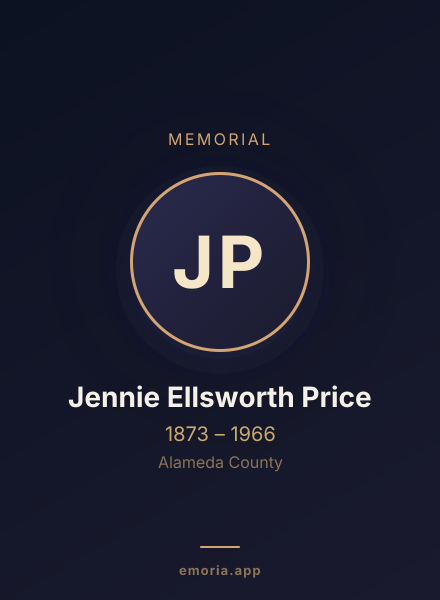 Memorial portrait of Jennie Ellsworth Price