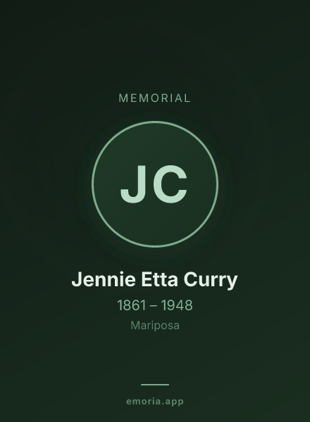 Memorial portrait of Jennie Etta Curry