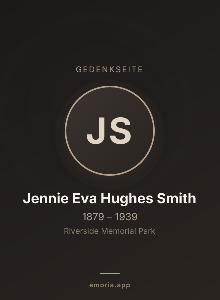 Gedenkportrait von Jennie Eva Hughes Smith