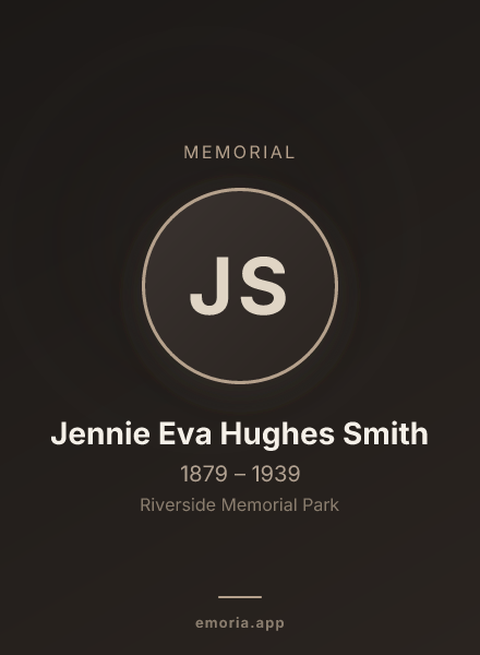 Memorial portrait of Jennie Eva Hughes Smith