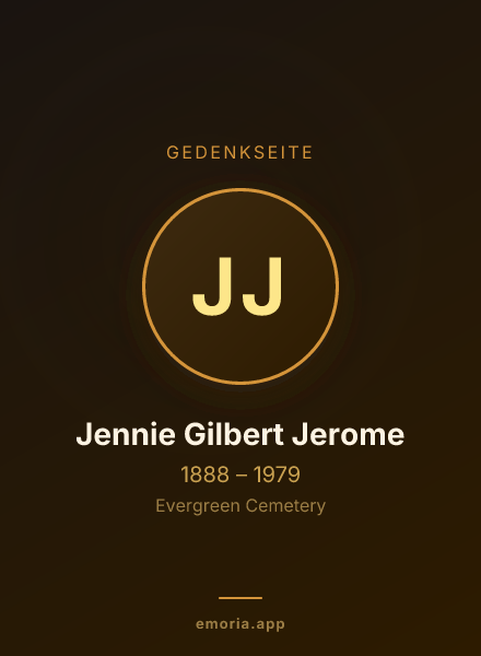 Gedenkportrait von Jennie Gilbert Jerome