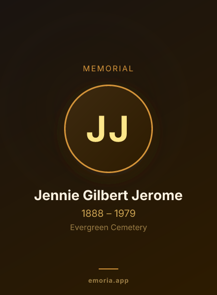 Memorial portrait of Jennie Gilbert Jerome