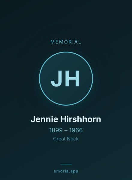 Memorial portrait of Jennie Hirshhorn