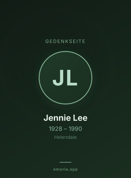 Gedenkportrait von Jennie Lee
