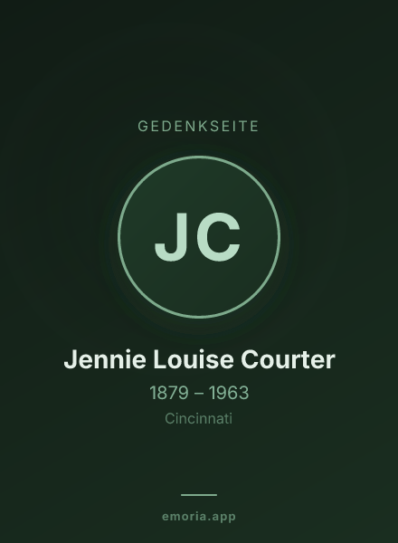 Gedenkportrait von Jennie Louise Courter