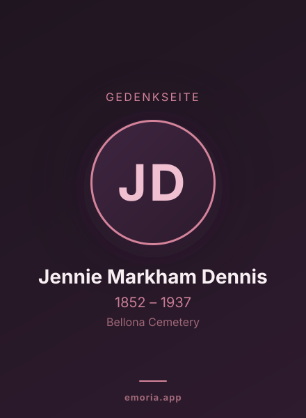 Gedenkportrait von Jennie Markham Dennis