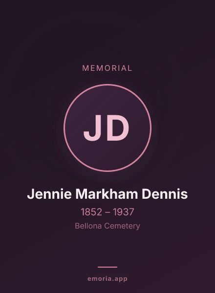 Memorial portrait of Jennie Markham Dennis