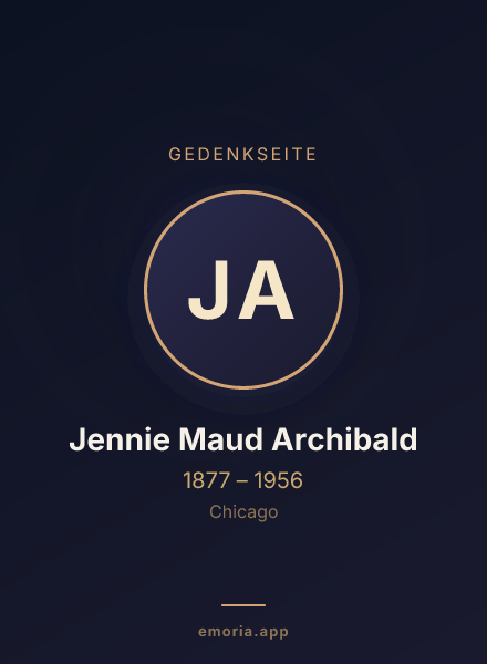 Gedenkportrait von Jennie Maud Archibald