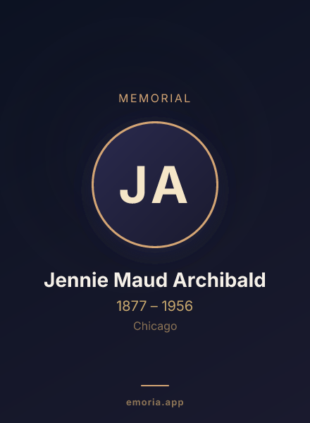 Memorial portrait of Jennie Maud Archibald