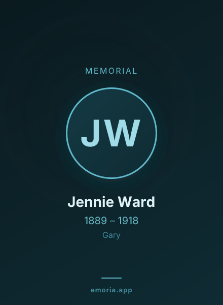 Memorial portrait of Jennie Ward