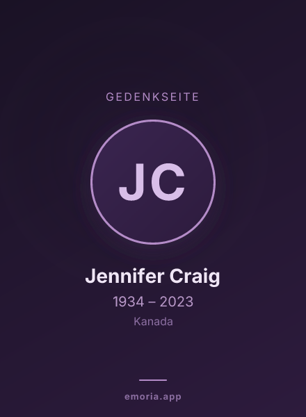 Gedenkportrait von Jennifer Craig