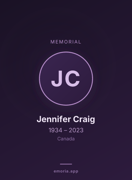 Memorial portrait of Jennifer Craig