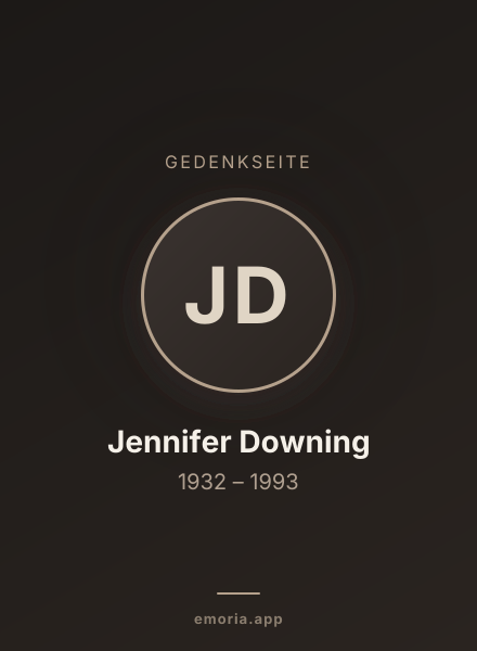 Gedenkportrait von Jennifer Downing
