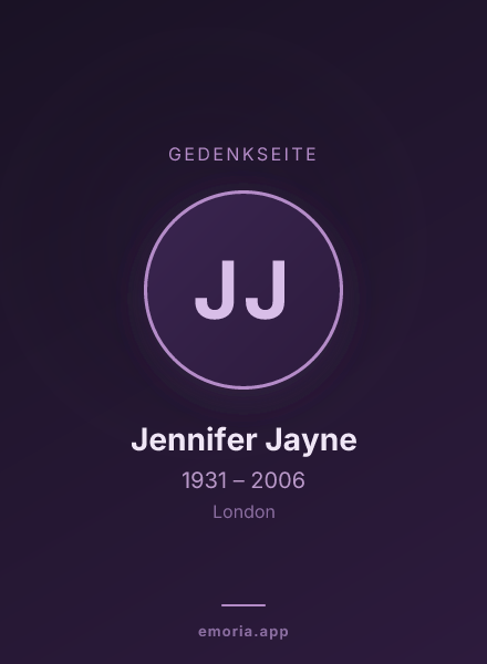 Gedenkportrait von Jennifer Jayne