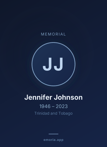 Memorial portrait of Jennifer Johnson