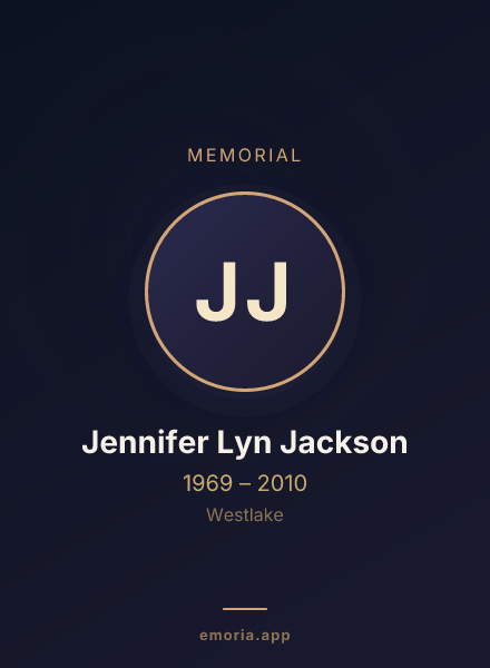 Memorial portrait of Jennifer Lyn Jackson